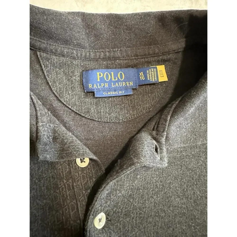 Polo Ralph Lauren Classic Fit Short Sleeve Polo Men's Size XL Dark Grey